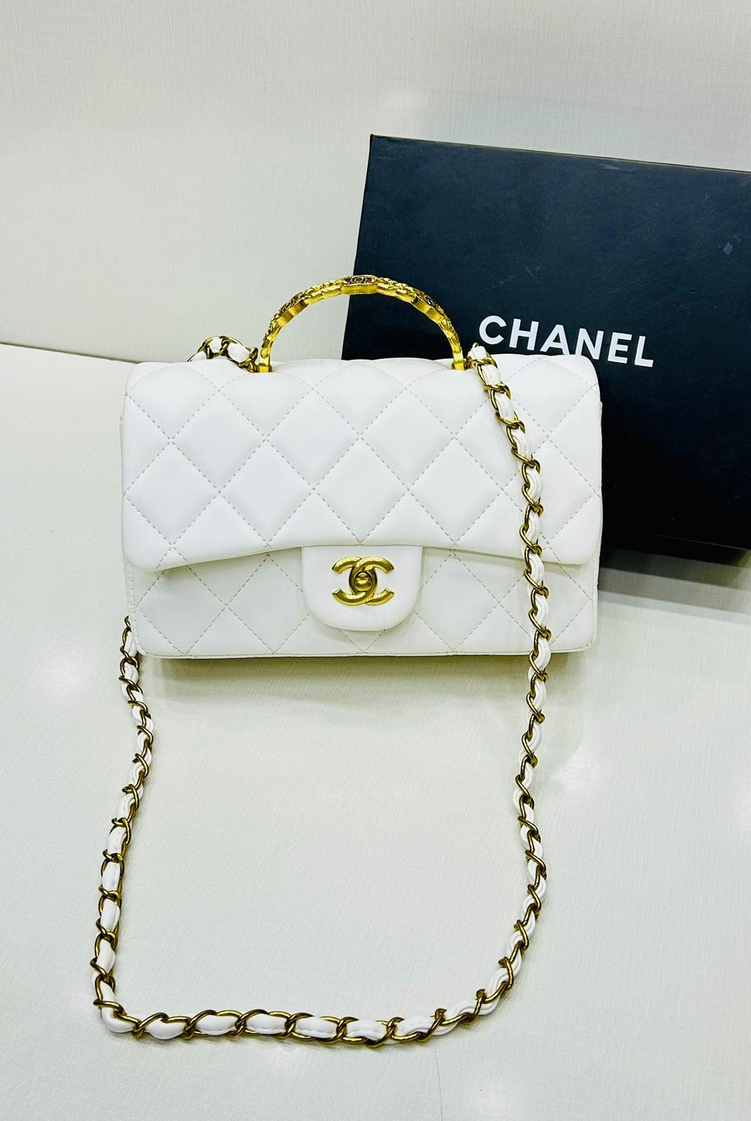 Channel Top Handle Bag