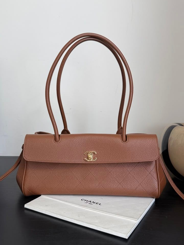 Channel Grained Calfskin Bag