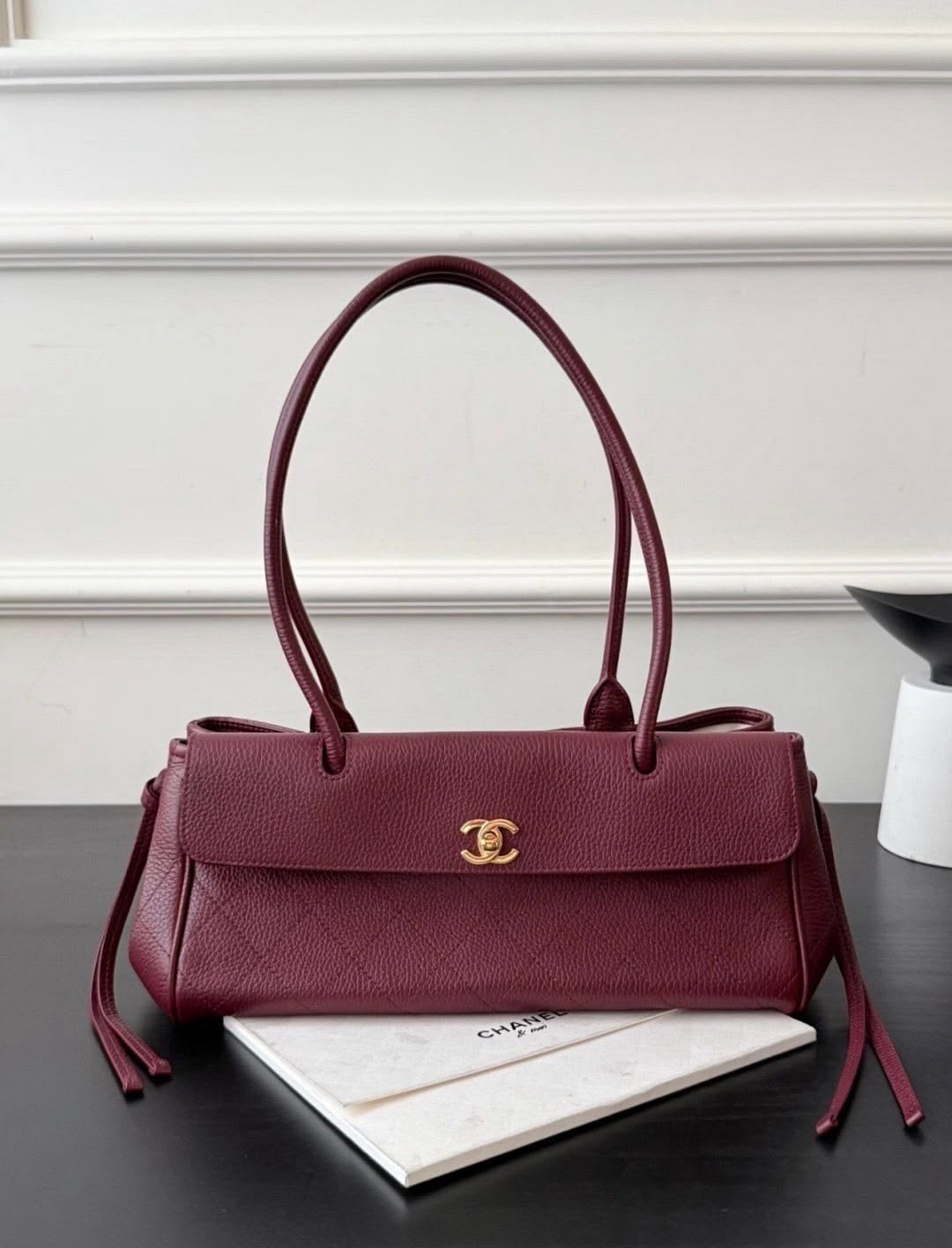 Channel Grained Calfskin Bag