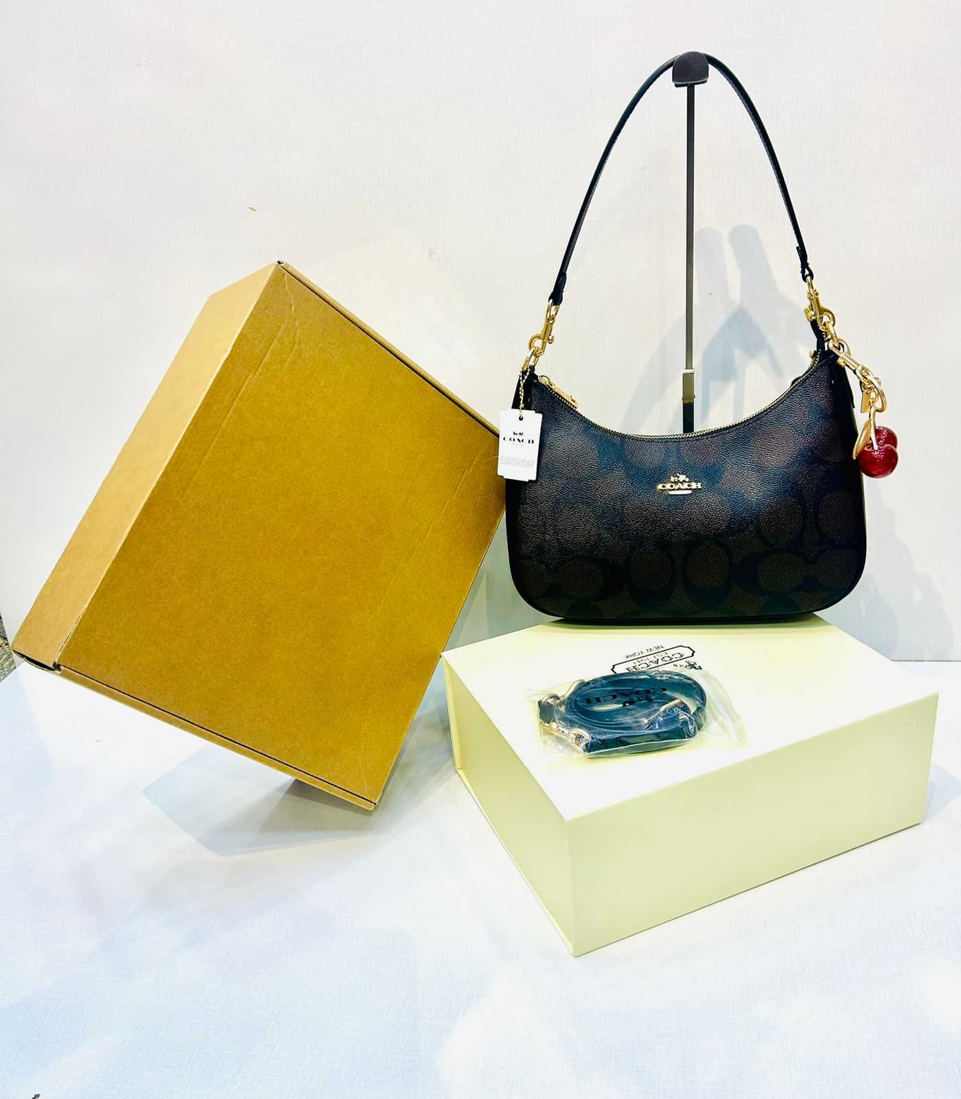 Coach Teri Shoulder Bag with Cherry Charm