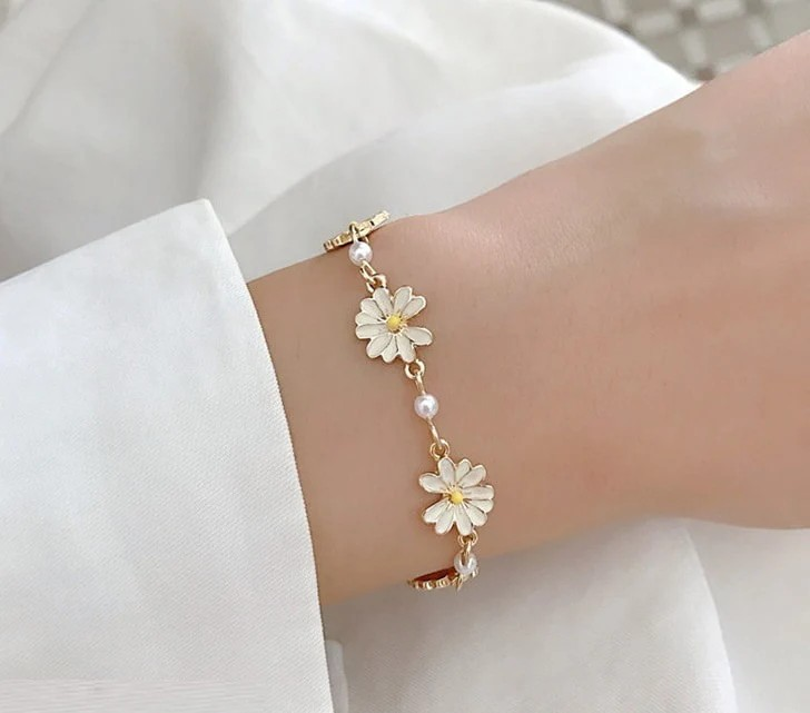 luxury flower zircon adjustable female prom party bracelet