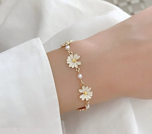 luxury flower zircon adjustable female prom party bracelet